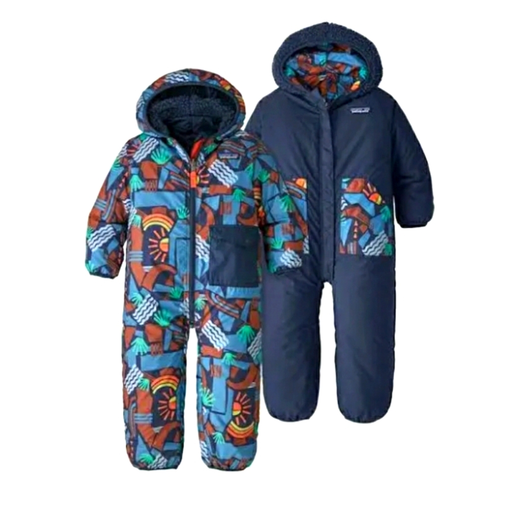 Patagonia Kids One-Piece Snowsuit in Navy and Multicolor Print